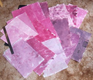 My cerise coloured papers