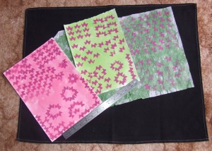 My stamped coloured papers