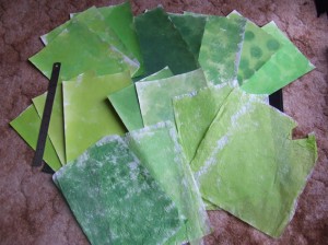 My yellow-green coloured papers